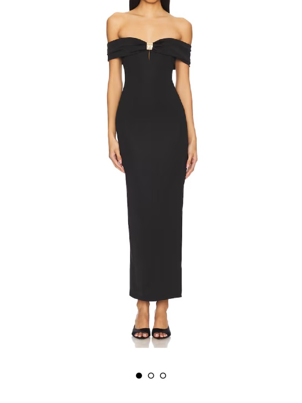 Superdown blake off shoulder gown M Black Dress